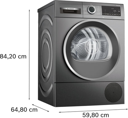 Bosch WQG245R1GB Series 6 9 kg Heat Pump Tumble Dryer - Cast Iron Grey