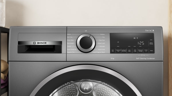 Bosch WQG245R1GB Series 6 9 kg Heat Pump Tumble Dryer - Cast Iron Grey