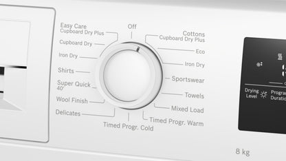 Bosch WTH85225IE Series 4 8kg Heat Pump Dryer - White