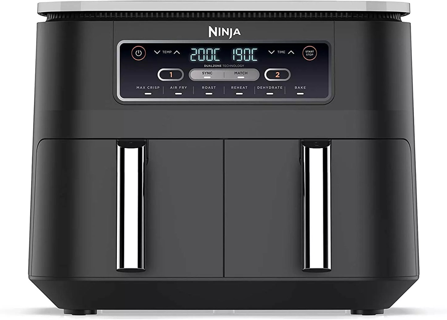 Ninja air fryer on a white background