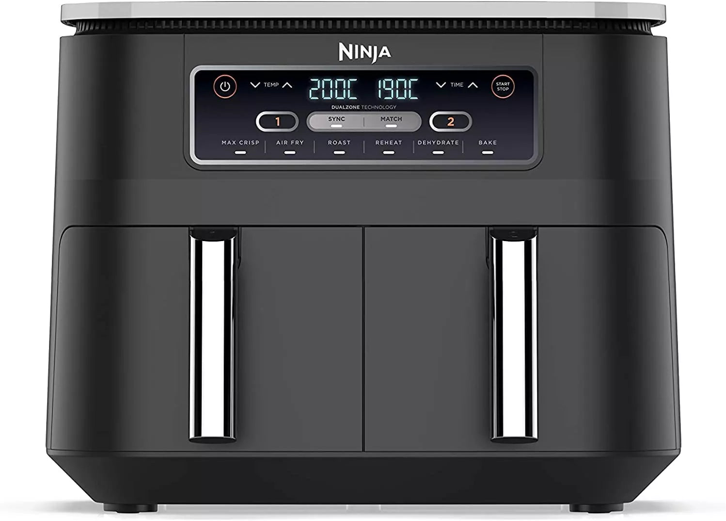 Ninja air fryer on a white background