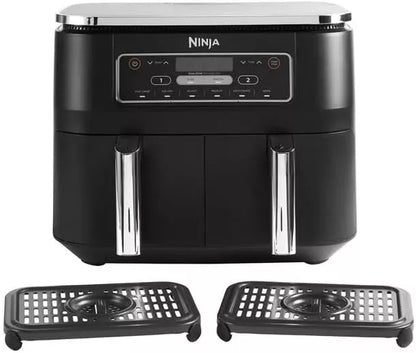 Ninja air fryer with two baskets on a white background