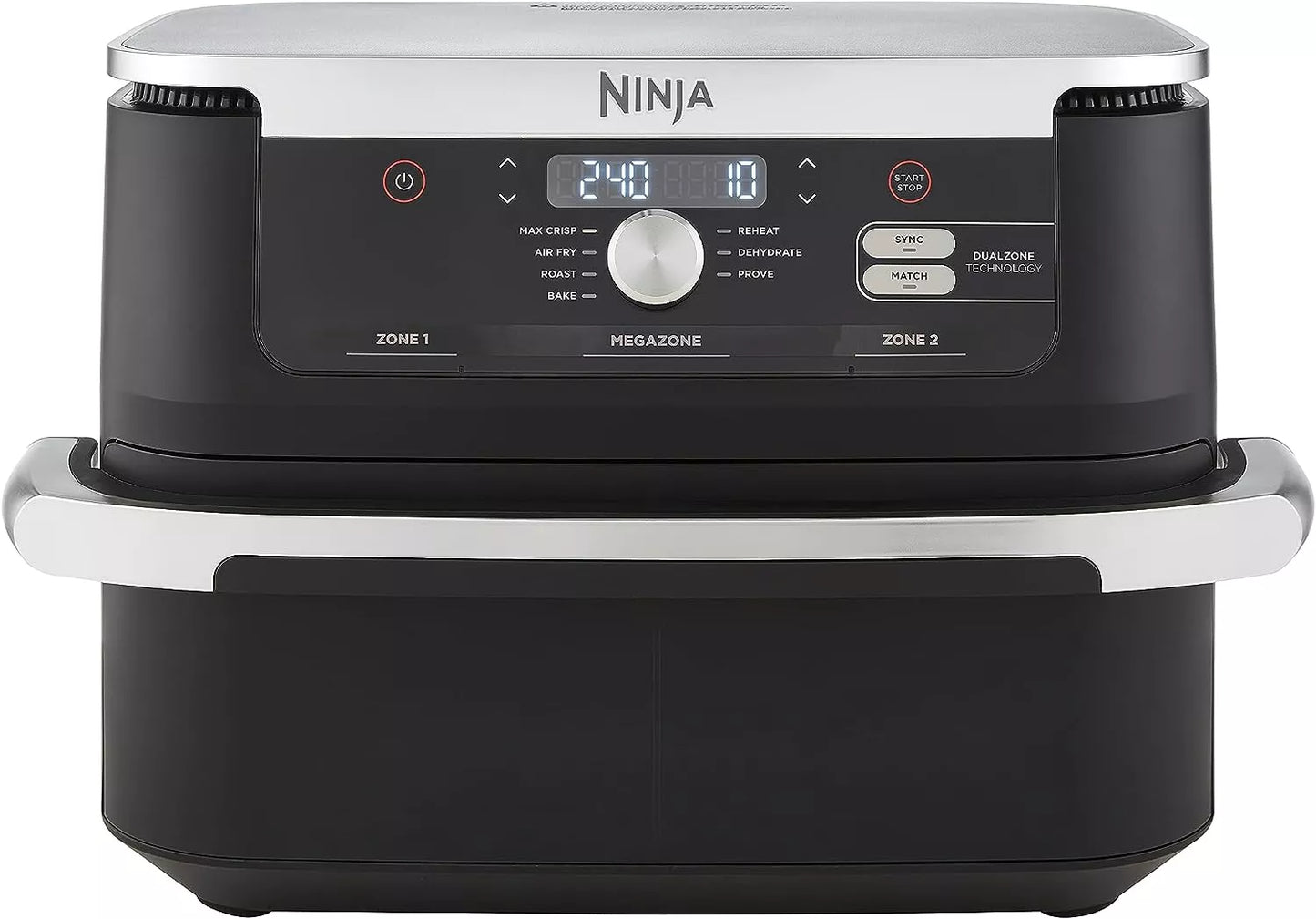 Ninja foodi multi-cooker with digital display on a white background