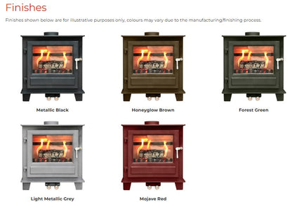 Clock Blithfield Double Sided 10kW Multi-Fuel Stove - Metallic Black