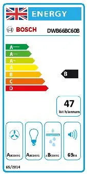 Bosch DWB66BC60B, Wall-mounted cooker hood