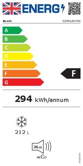 Bosch GIN81AEF0G, Built-in freezer