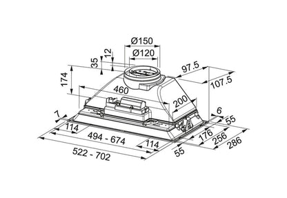 Franke FBI 705 XS HCS Silver Canopy Hood