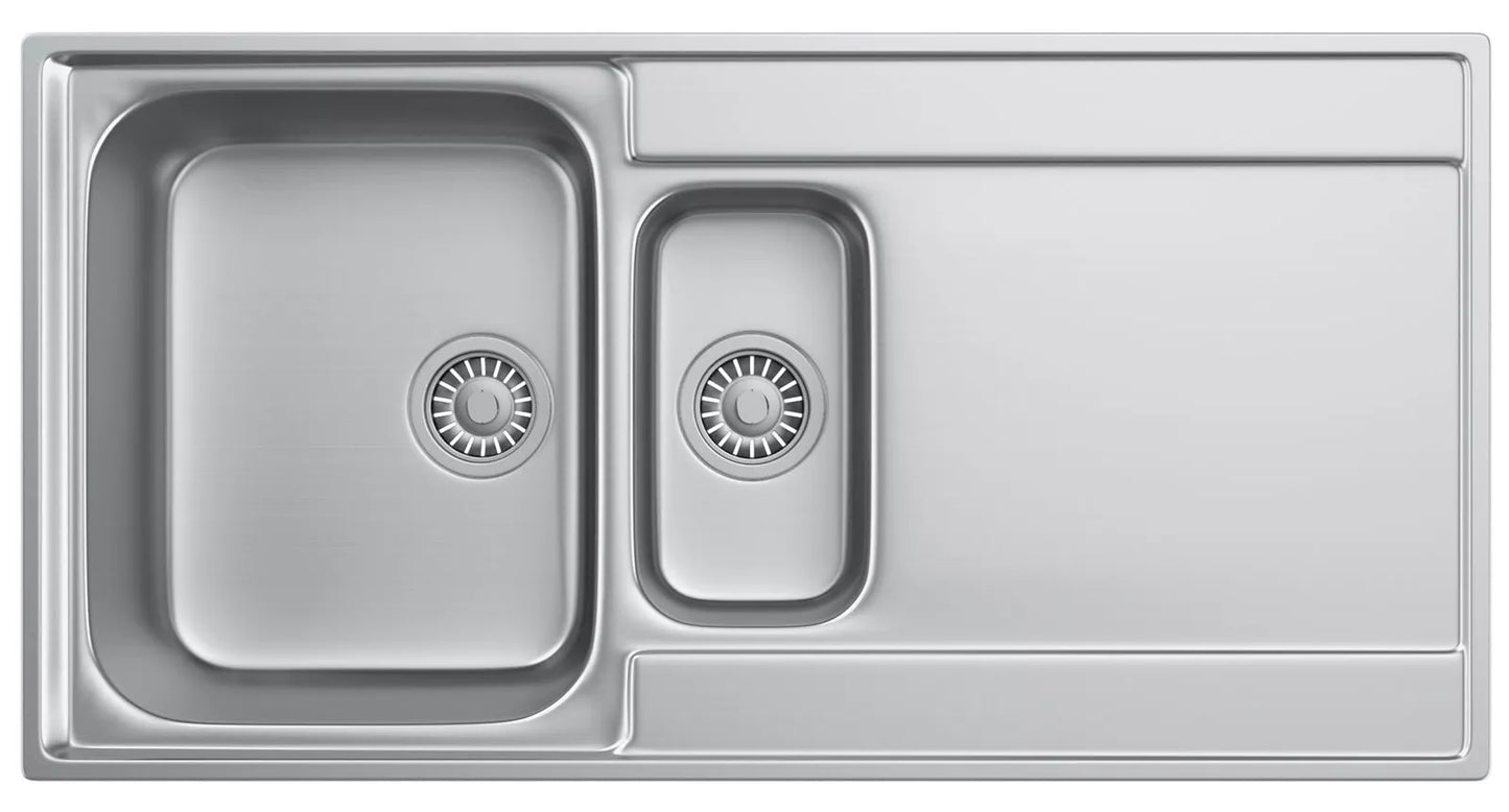 Franke Maris MRX 251 Stainless Steel 1.5 Bowl Kitchen Inset Sink - Right Hand