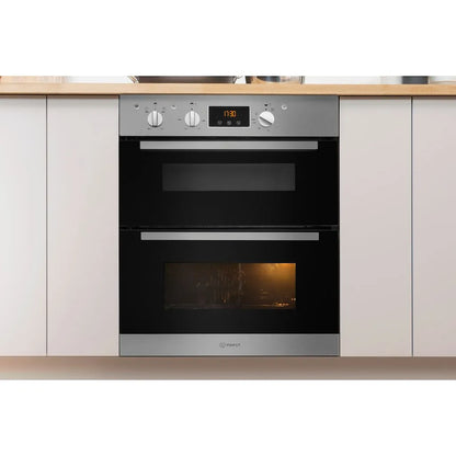 Indesit Aria IDU 6340 IX Electric Built-Under Oven - Stainless Steel and Black